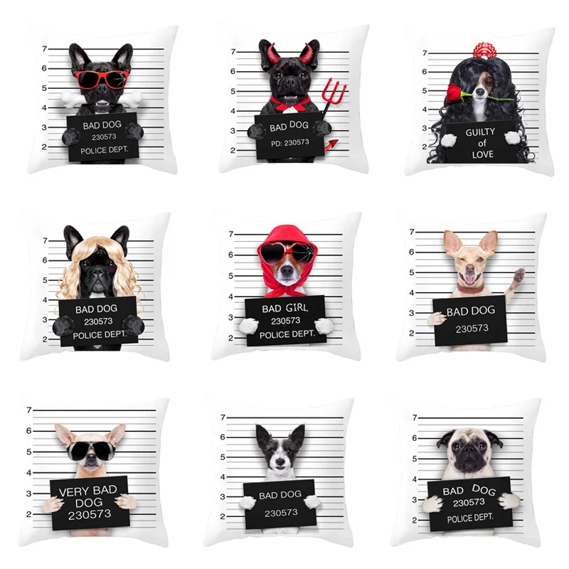 Cartoon Bad Dog Cushion Cover Creative Bulldog Pug Polyester Throw Pillow Case For Sofa Party Home Decoration Pillowcase Cover
Cartoon Bad Dog Cushion Cover Creative Bulldog Pug Polyester Throw Pillow Case For Sofa Party Home Decoration Pillowcase Cover