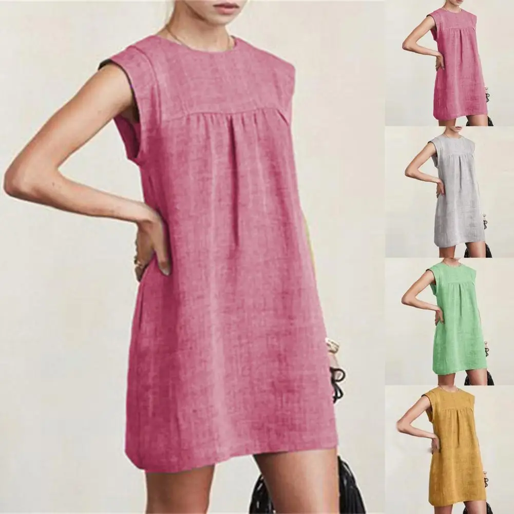 Dress Simple Loose Sleeveless Patchwork Dress Women Women Dress Solid Color for Office
Dress Simple Loose Sleeveless Patchwork Dress Women Women Dress Solid Color for Office