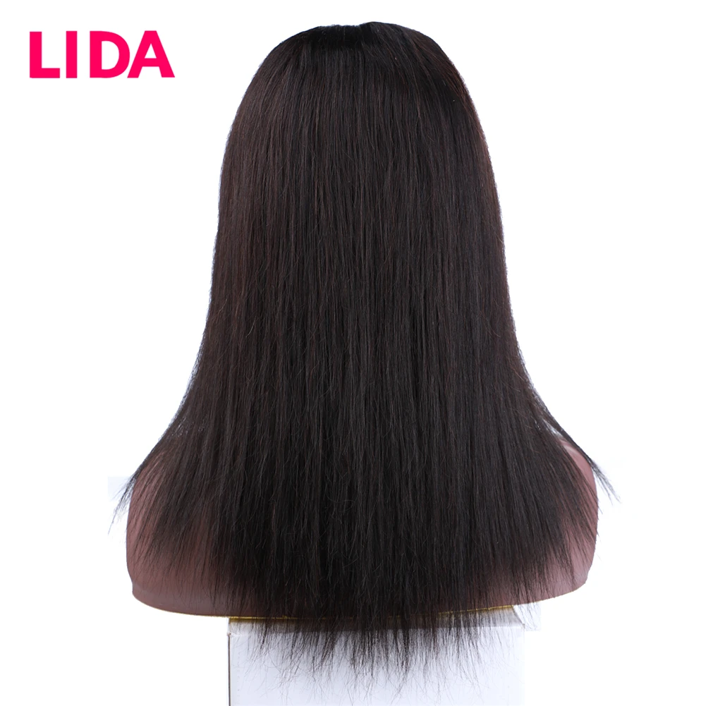 Парик Lida с застежкой парики из человеческих волос бразильские прямые волосы без