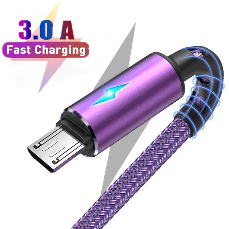 3A LED Micro USB Cable Microusb Cables for Samsung Xiaomi Huawei Android Mobile Phone Accessories Fast Charging Micro Data Cord
3A LED Micro USB Cable Microusb Cables for Samsung Xiaomi Huawei Android Mobile Phone Accessories Fast Charging Micro Data Cord