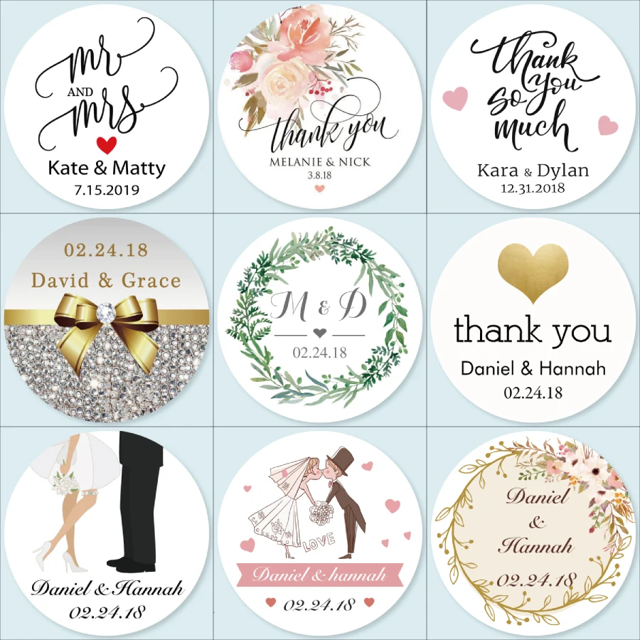 

100, Customized Wedding Stickers, Invitations Seals, Favors Labels, Add Your Logo, Picture, Text, Personalised, Custom Stickers