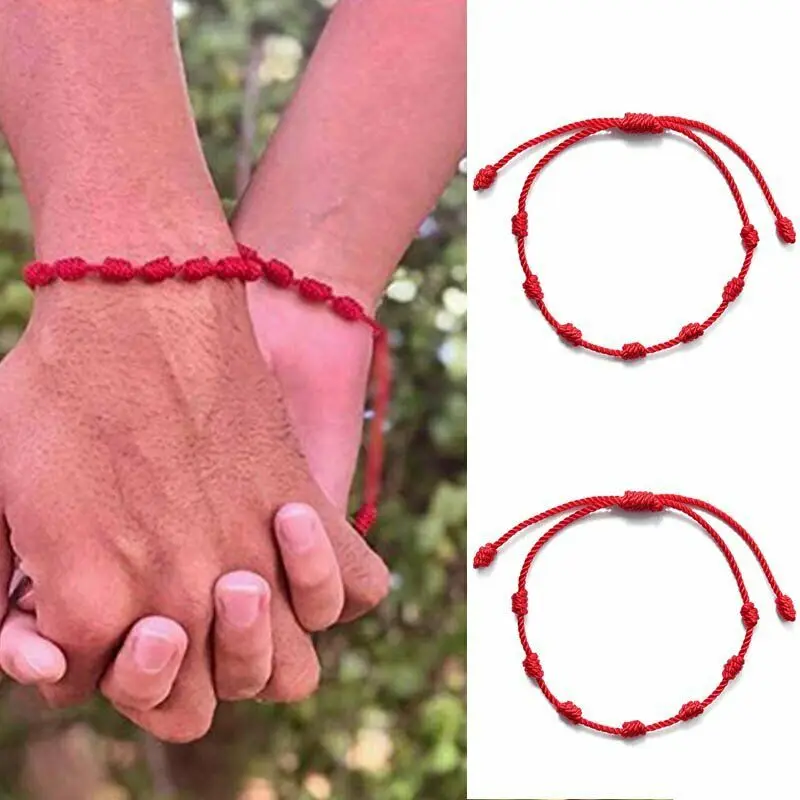 Red Amulet Lucky String Protection bracelet Kabbalah Rope Unisex 7 Knots 2pcs For Lover Couple Gift
Red Amulet Lucky String Protection bracelet Kabbalah Rope Unisex 7 Knots 2pcs For Lover Couple Gift