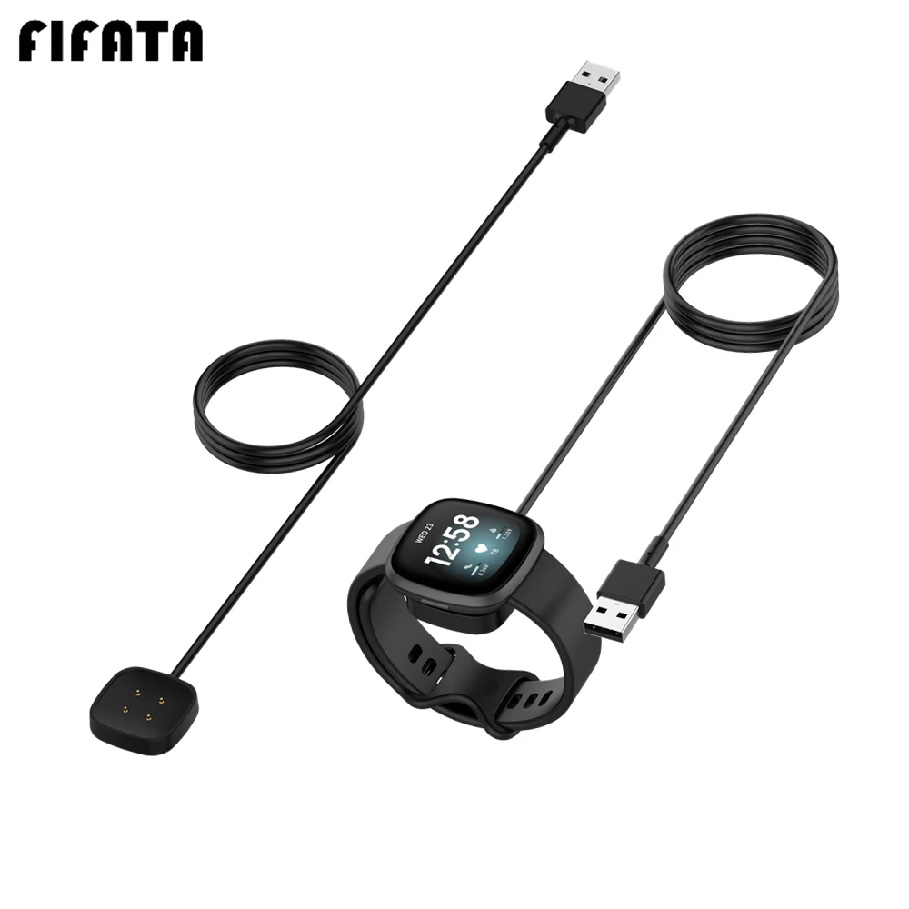 

FIFATA 1m/30cm Charging Dock Smart Watch Charger For Fitbit Versa 3 USB Fast Charging Cable Magnetic Cradle For Fitbit Sense