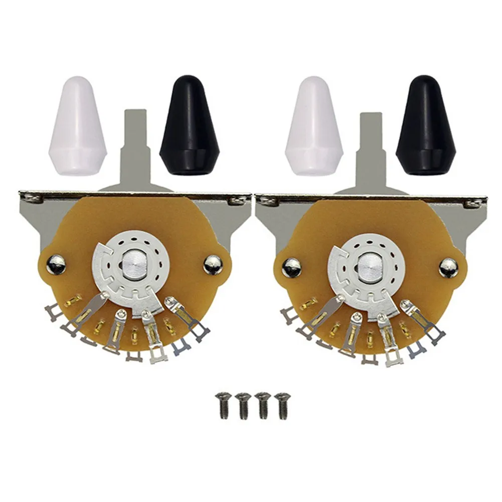 3Way 5 Way Electric Guitar Switch With Toggle Tip Screws For Strat TL SQ Guitars With Black Or White Cap Switch Tips Accessory
3Way 5 Way Electric Guitar Switch With Toggle Tip Screws For Strat TL SQ Guitars With Black Or White Cap Switch Tips Accessory