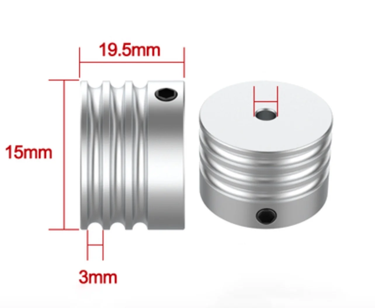 Outer Diameter:15mm Slot Width:3mm Small Miniature Pulley Aluminum Alloy Three Slot U-shape Circular Belt Drive Pulley
Outer Diameter:15mm Slot Width:3mm Small Miniature Pulley Aluminum Alloy Three Slot U-shape Circular Belt Drive Pulley