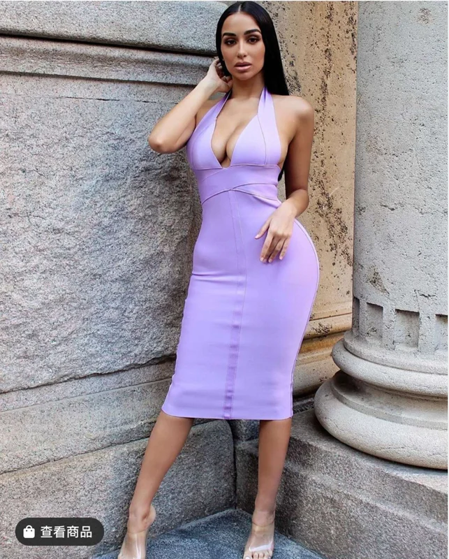 High Quality Purple Pink White V-neck Backless Bodycon Rayon Bandage Dress Club Party Dress Vestidos
High Quality Purple Pink White V-neck Backless Bodycon Rayon Bandage Dress Club Party Dress Vestidos