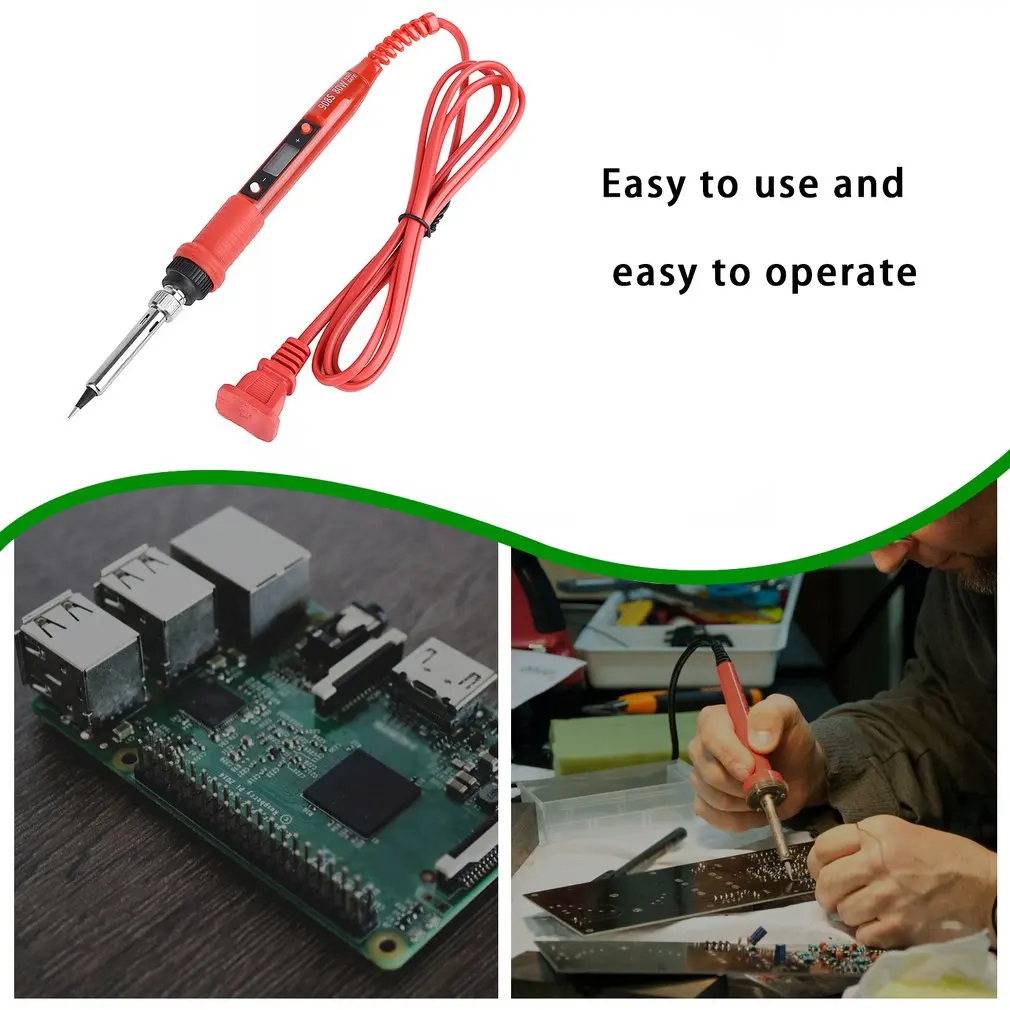 Electric Soldering Iron 80W LCD Digital Display Adjustable Temperature Soldering Iron Tips Welding Solder Tools
Electric Soldering Iron 80W LCD Digital Display Adjustable Temperature Soldering Iron Tips Welding Solder Tools