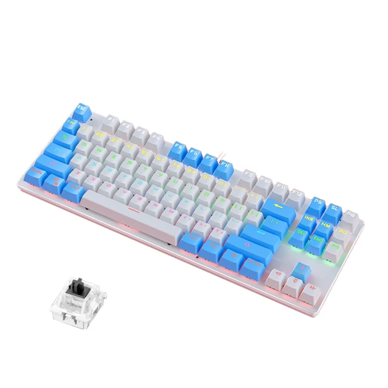 50LA Mechanical Gaming Keyboard Universal K400 87-key Blue Switch Keyboard USB Wired RGB Backlit for PC/Laptop Waterproof
50LA Mechanical Gaming Keyboard Universal K400 87-key Blue Switch Keyboard USB Wired RGB Backlit for PC/Laptop Waterproof