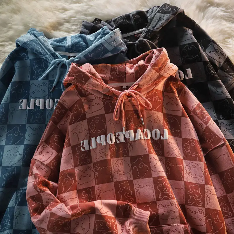 Autumn Thin Plaid Sweater Women Hiphop High Street Sweet Cool Pullover Bear Coat Full Print Graffiti Oversize Sweatshirt Top
Autumn Thin Plaid Sweater Women Hiphop High Street Sweet Cool Pullover Bear Coat Full Print Graffiti Oversize Sweatshirt Top