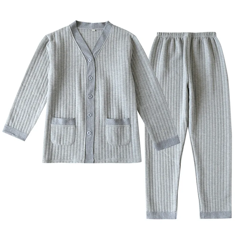 Men's Vertical Air Layer Warm Pajamas Set for Autumn and Winter Newest Thick Quilted Loose Size Casual Home Wear Men Pijamas
Men's Vertical Air Layer Warm Pajamas Set for Autumn and Winter Newest Thick Quilted Loose Size Casual Home Wear Men Pijamas
