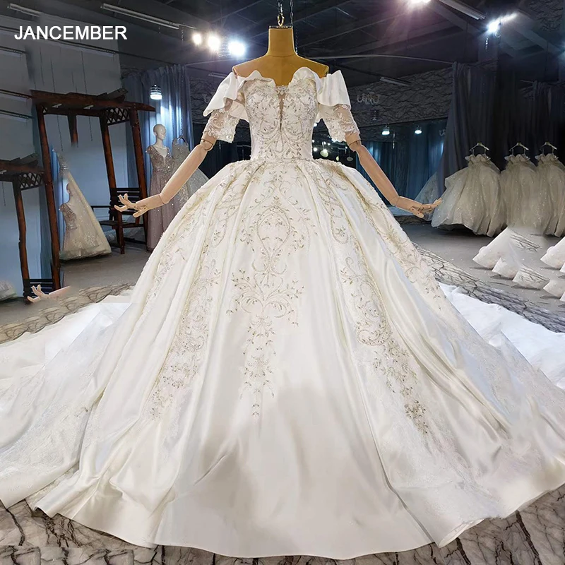 HTL2065 Luxurious Crystal Beading Sequined Wedding Dress 2021 For Woman Ball Gowns Half Sleeve Lace Up Back
HTL2065 Luxurious Crystal Beading Sequined Wedding Dress 2021 For Woman Ball Gowns Half Sleeve Lace Up Back
