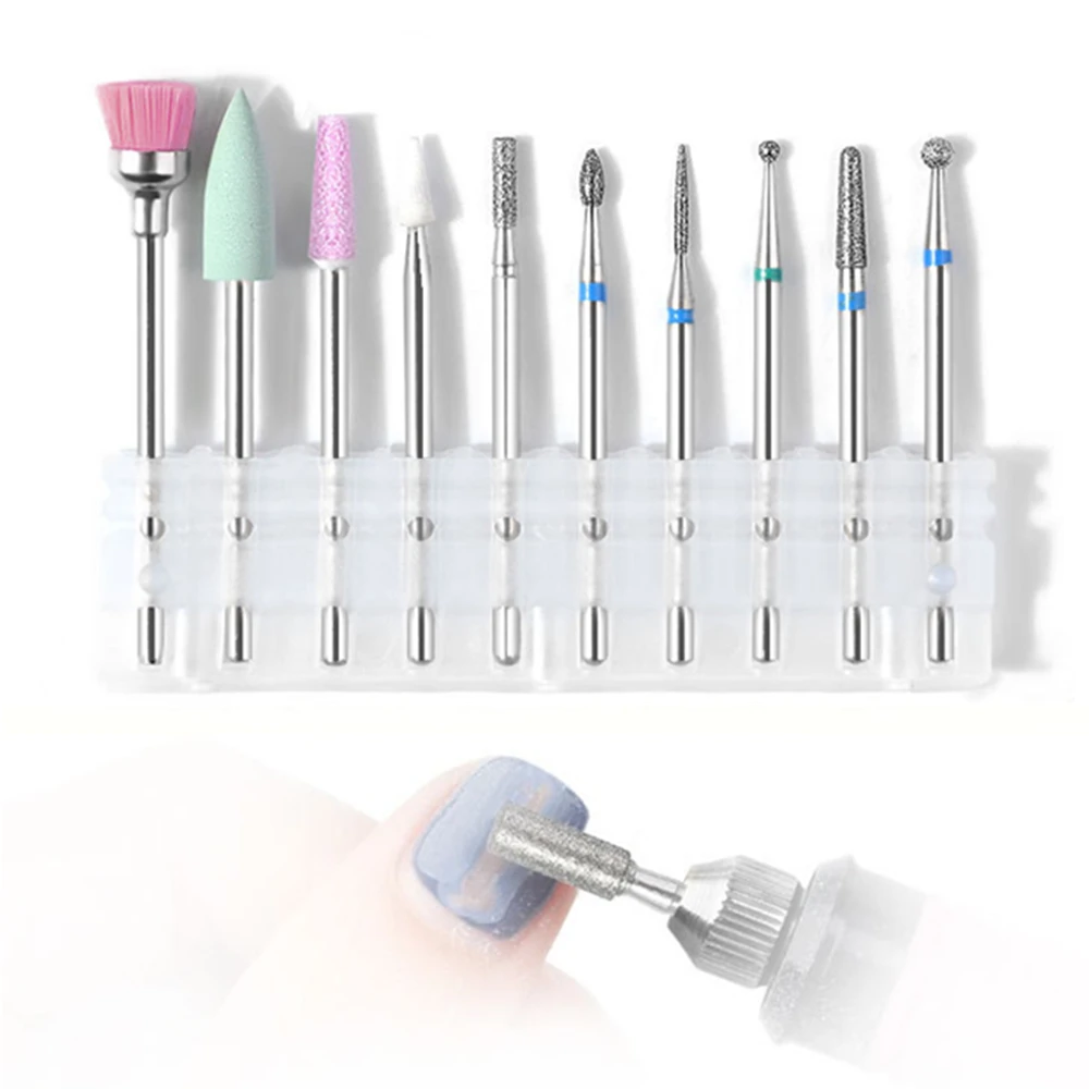 10pcs/box Diamond Stone Burr Nail Drill Bit Brush Cutter Gel Remove Manicure Electric Machine Accessory Polishing Tool File kit
10pcs/box Diamond Stone Burr Nail Drill Bit Brush Cutter Gel Remove Manicure Electric Machine Accessory Polishing Tool File kit