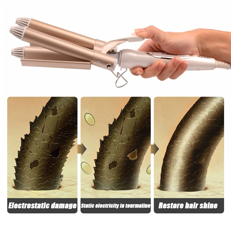Curling iron wave hair curlers Professional hair care & styling tools Triple Barrel Hair Styler curling irons Electric crimpers
Curling iron wave hair curlers Professional hair care & styling tools Triple Barrel Hair Styler curling irons Electric crimpers