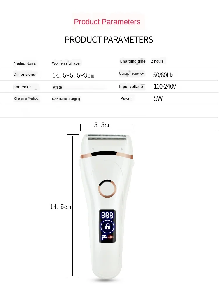 Electric Razor Painless Lady Shaver For Women Bikini Trimmer For Whole Body Waterproof USB Charging LCD Display Wet & Dry Using
Electric Razor Painless Lady Shaver For Women Bikini Trimmer For Whole Body Waterproof USB Charging LCD Display Wet & Dry Using