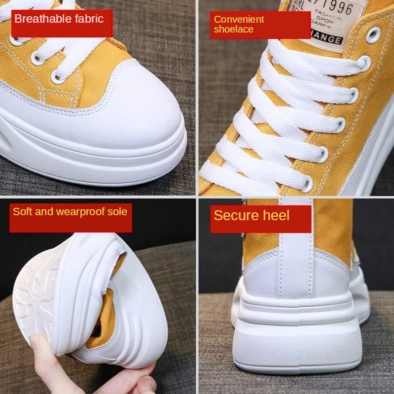 Women's Loose Cake Bottom High Top Casual Shoes,2021 Spring and Autumn New Korean Popular Sports Shoes, Thick Soled Canvas Shoes
Women's Loose Cake Bottom High Top Casual Shoes,2021 Spring and Autumn New Korean Popular Sports Shoes, Thick Soled Canvas Shoes