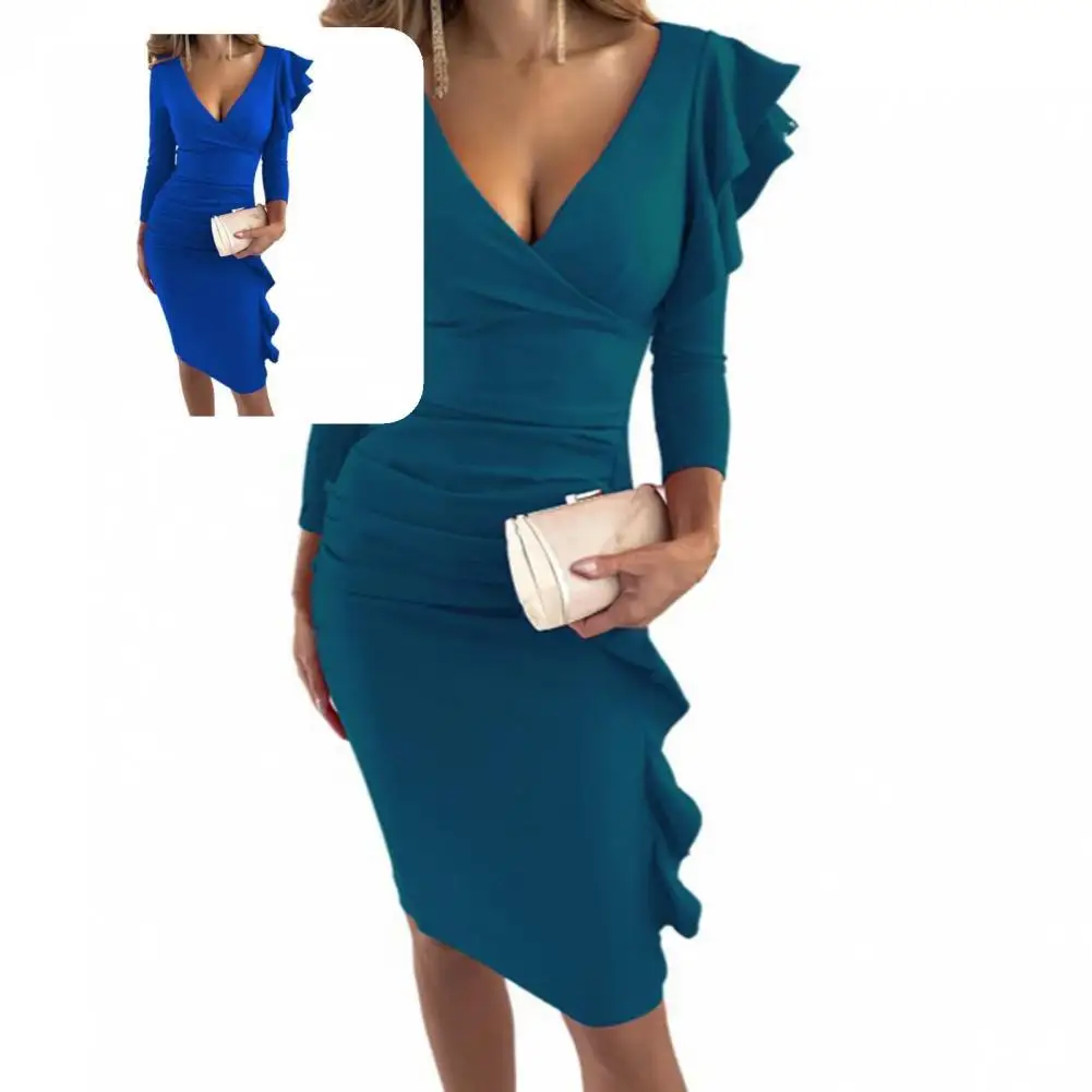 Stylish Women Dress Long Sleeve Lady Pure Color Waist Tied Dress Formal Dress Bodycon Dress
Stylish Women Dress Long Sleeve Lady Pure Color Waist Tied Dress Formal Dress Bodycon Dress