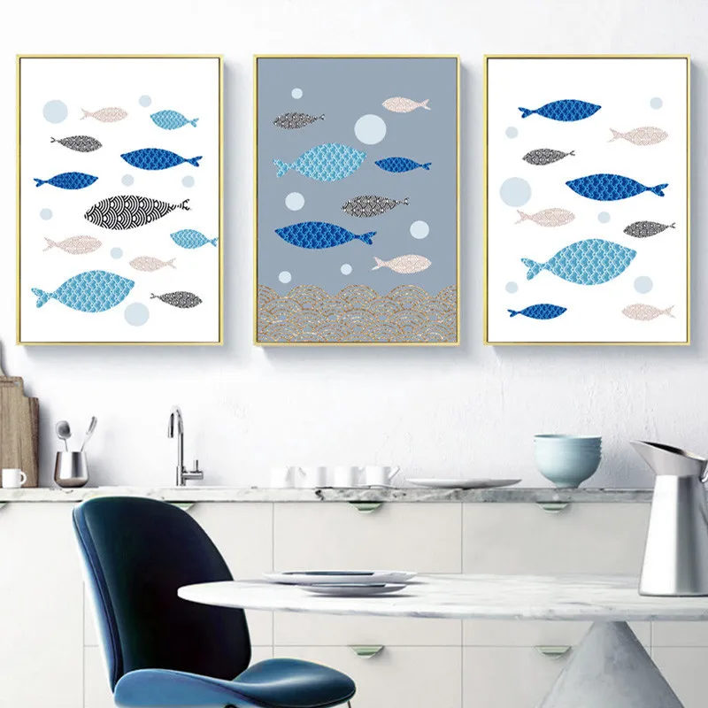 Nordic Modern Minimalist Creative Geometric Pattern Abstract Fish Blue Tone Living Room Decoration Painting Picture Poster
Nordic Modern Minimalist Creative Geometric Pattern Abstract Fish Blue Tone Living Room Decoration Painting Picture Poster