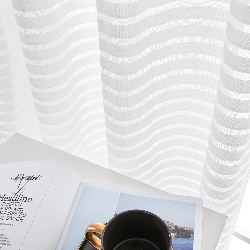 CDIY Striped Sheer Curtains For Living Room Home Decorations Modern Tulle Curtain for Bedroom Kitchen Shower Window Drapes 
CDIY Striped Sheer Curtains For Living Room Home Decorations Modern Tulle Curtain for Bedroom Kitchen Shower Window Drapes