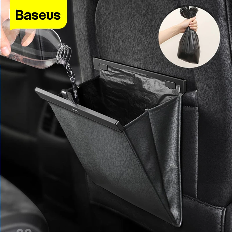 

USER-X Baseus Car Organizer Backseat Storage Bag Magnetic Auto Pocket Holder Car Accessories Car Trash Bin Garbage Can Dustbin