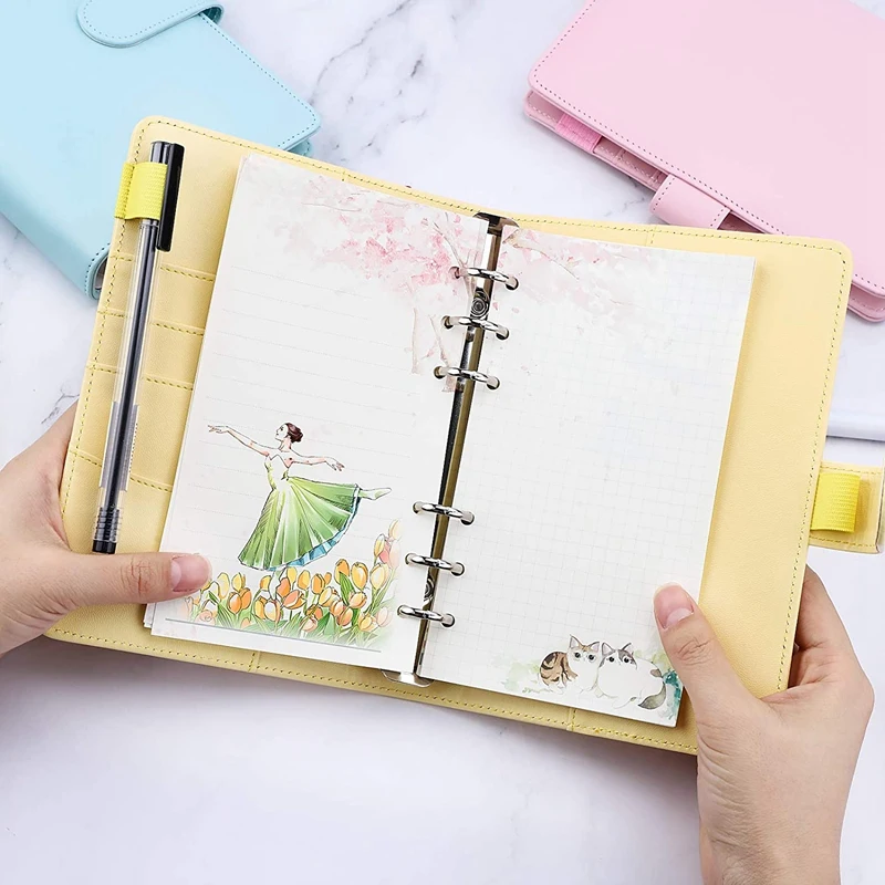 A6 PU Leather Notebook Binder,Refillable 6 Ring Binder Cover Loose Leaf Personal Organizer Binder with Magnetic Buckle
A6 PU Leather Notebook Binder,Refillable 6 Ring Binder Cover Loose Leaf Personal Organizer Binder with Magnetic Buckle