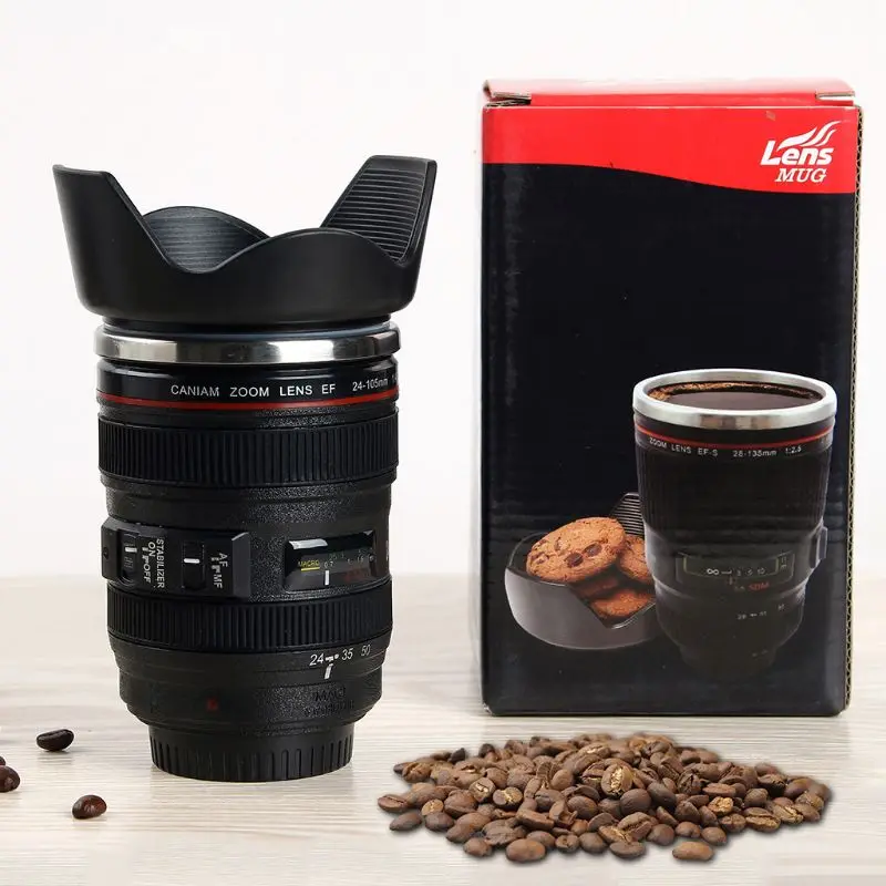 Self Stirring Coffee Mug Creative Camera Lens EF 24-105mm Auto Mixing Cup Thermos
Self Stirring Coffee Mug Creative Camera Lens EF 24-105mm Auto Mixing Cup Thermos