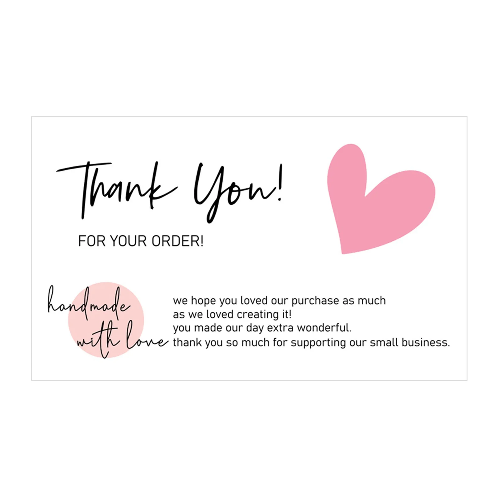 30pcs/pack Pink Thank You Card For Supporting Business Package Decoration Business Card Handmade With Love For Sellers Gifts
30pcs/pack Pink Thank You Card For Supporting Business Package Decoration Business Card Handmade With Love For Sellers Gifts