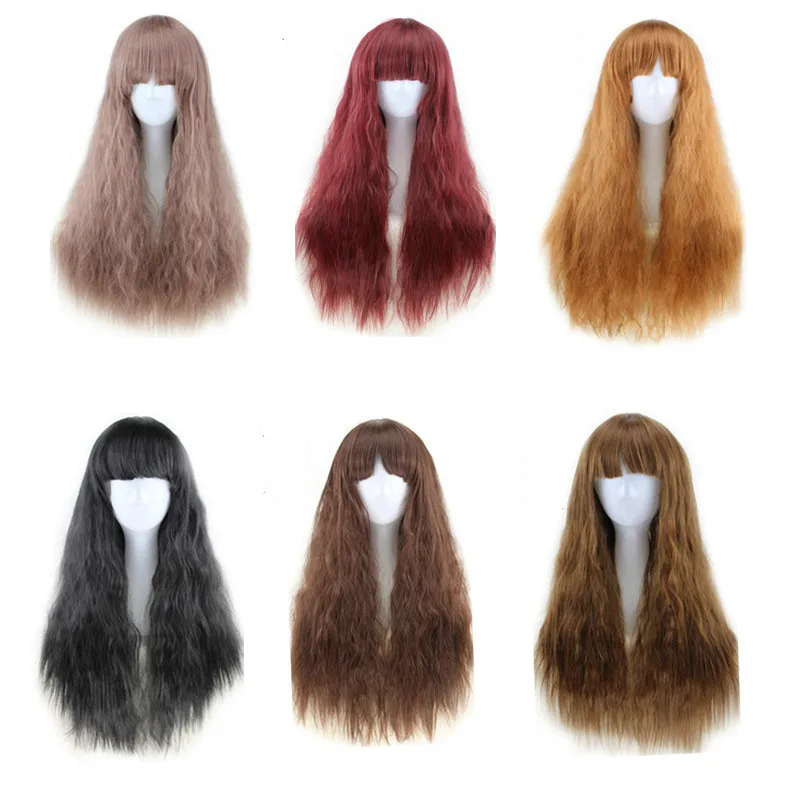 AIMISI Synthetic Fiber Wigs Bangs Corn Perm Wig Fluffy Little Wave Curly Long Hair Multicolor Cosplay Fake Hair Taro Purple 
AIMISI Synthetic Fiber Wigs Bangs Corn Perm Wig Fluffy Little Wave Curly Long Hair Multicolor Cosplay Fake Hair Taro Purple