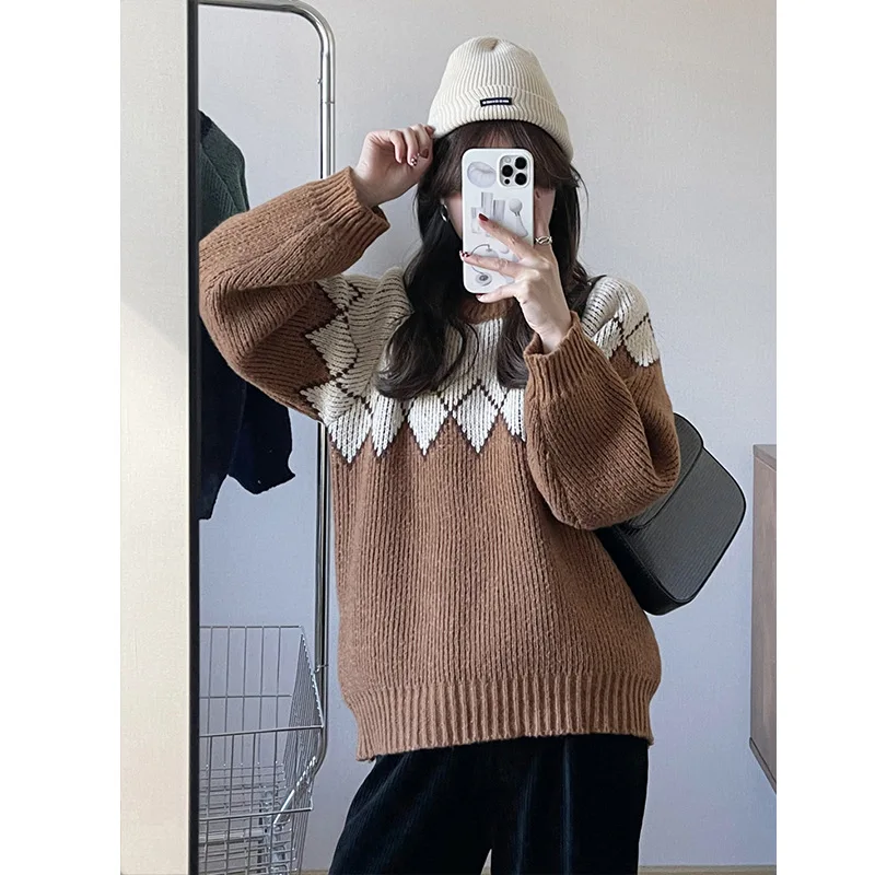 @YYDS Autumn Winter Sweater Print Pullover Sweater Retro Korean Temperament Simple Casual Top Women
@YYDS Autumn Winter Sweater Print Pullover Sweater Retro Korean Temperament Simple Casual Top Women