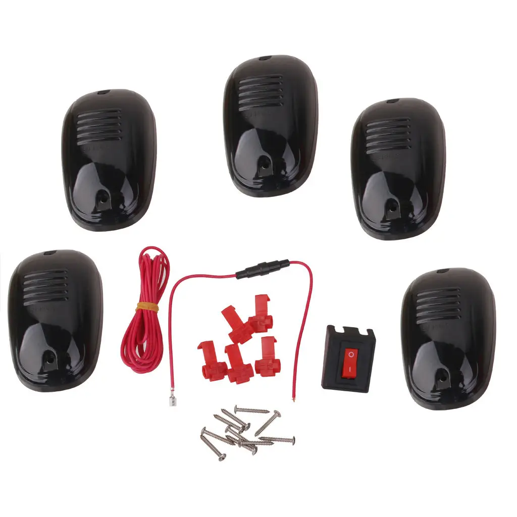 5x Smoked Amber LED Cab Roof Marker Running Lights Lamps with Wiring Kit 
5x Smoked Amber LED Cab Roof Marker Running Lights Lamps with Wiring Kit