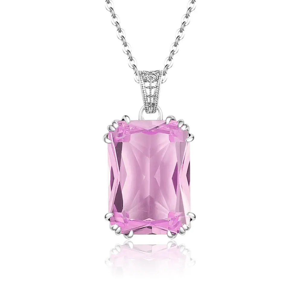 Real 925 Sterling Silver Pendant Necklace Women Pink Crystal Pendants Necklace 925 Silver Jewelry Fine Genuin
Real 925 Sterling Silver Pendant Necklace Women Pink Crystal Pendants Necklace 925 Silver Jewelry Fine Genuin