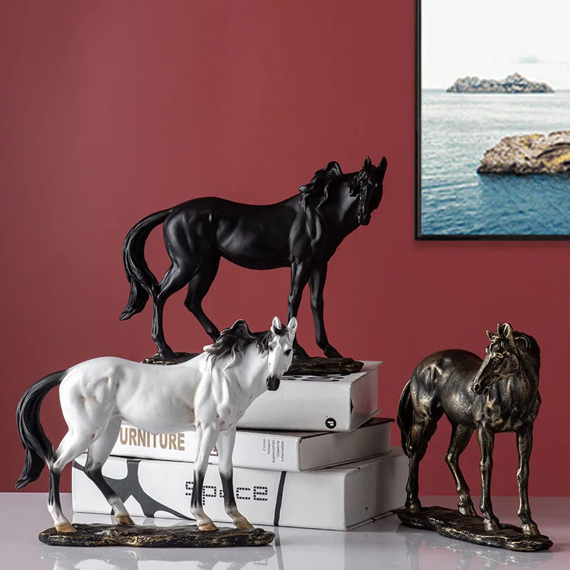 

Европейская статуя архаиза лошади, креативная полимерная скульптура в виде животного, украшение для комнаты, настольное украшение, аксессу...
