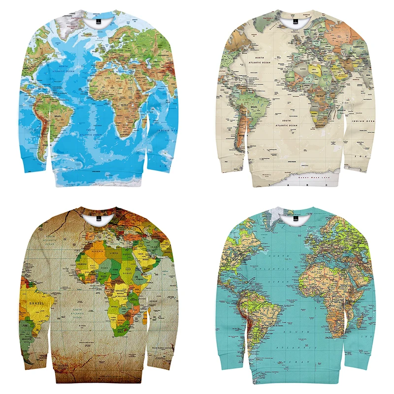 Толстовка унисекс с капюшоном, Модный пуловер с 3D-принтом карты мира, Свитшот без капюшона, с длинным рукавом и круглым вырезом, весна-осень
Толстовка унисекс с капюшоном, Модный пуловер с 3D-принтом карты мира, Свитшот без капюшона, с длинным рукавом и круглым вырезом, весна-осень