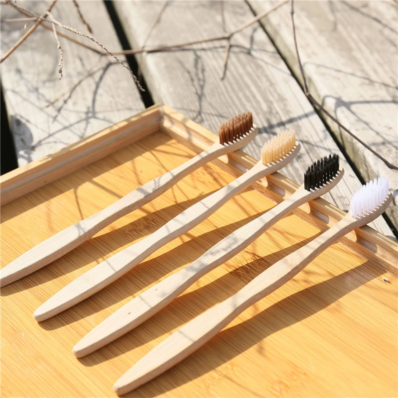 Фото 1 шт. экологичный бамбук древесный уголь зубная щетка для ухода - купить