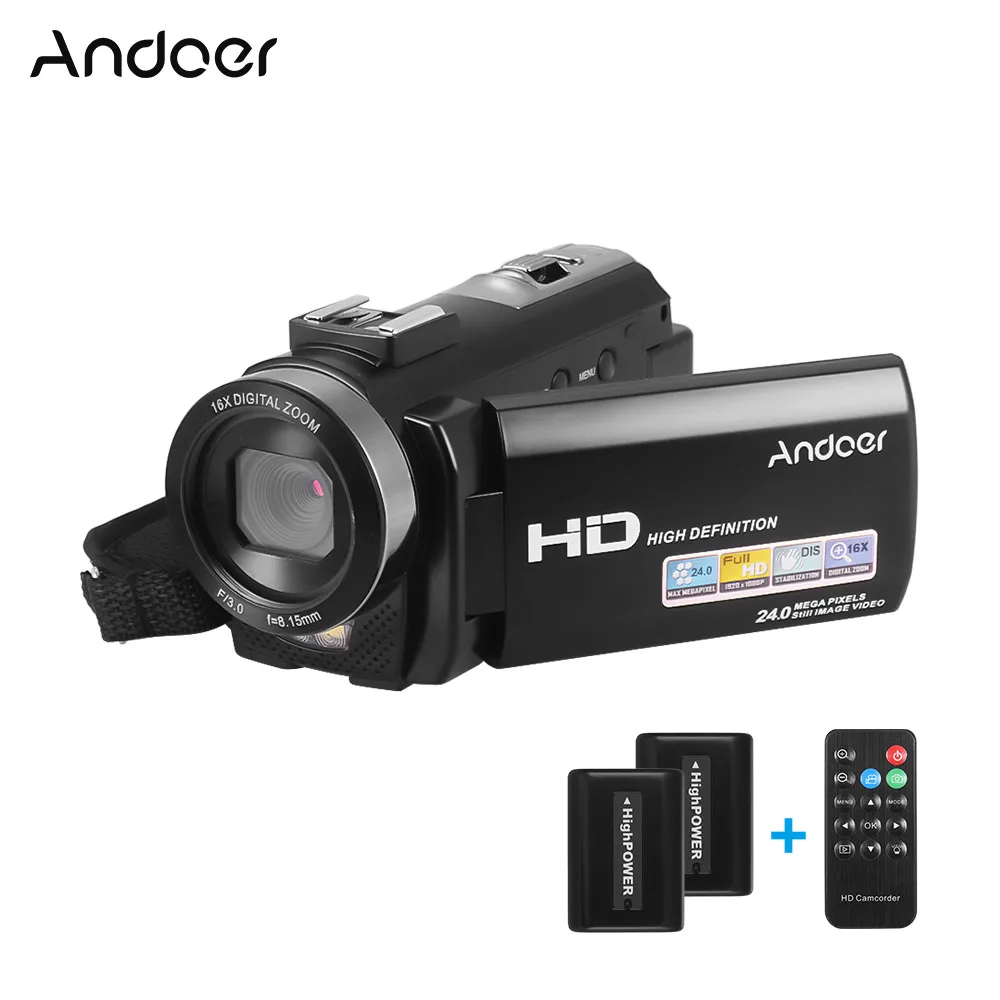 Andoer HDV-201LM 1080P FHD Цифровая видеокамера DV рекордер 24MP 16X цифровой зум 3 0 дюймовый