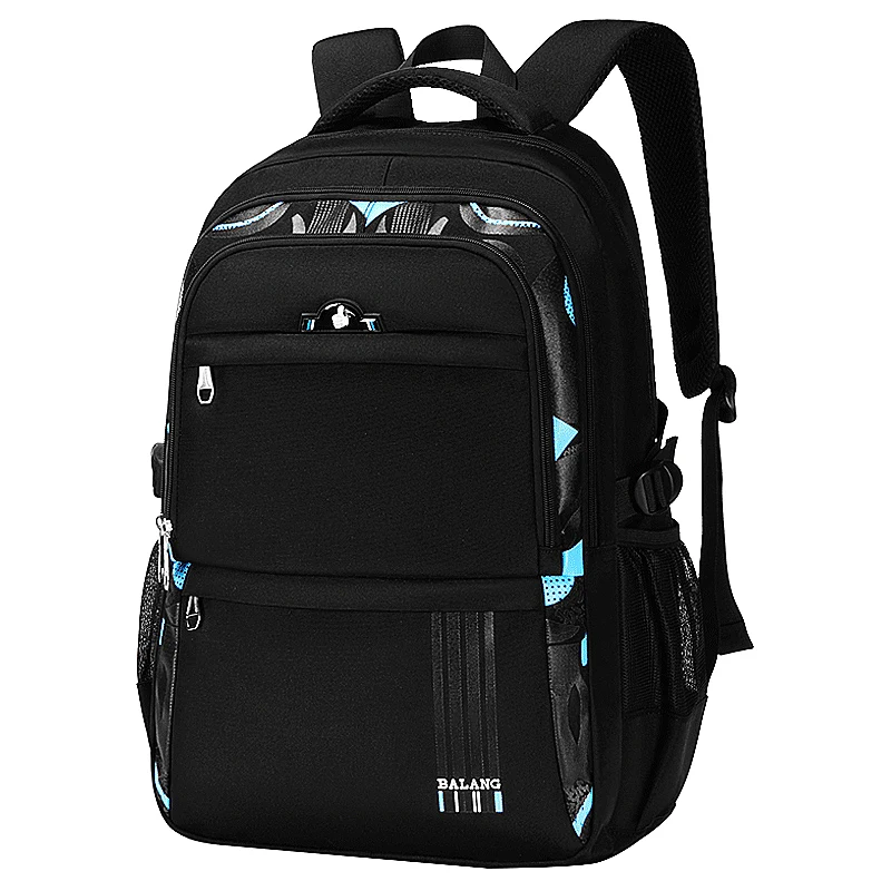 

Backpack Men's Backpack Boys Grades 4-6 Schoolbag High School Junior High School Student Primary School Spine Protection Burden