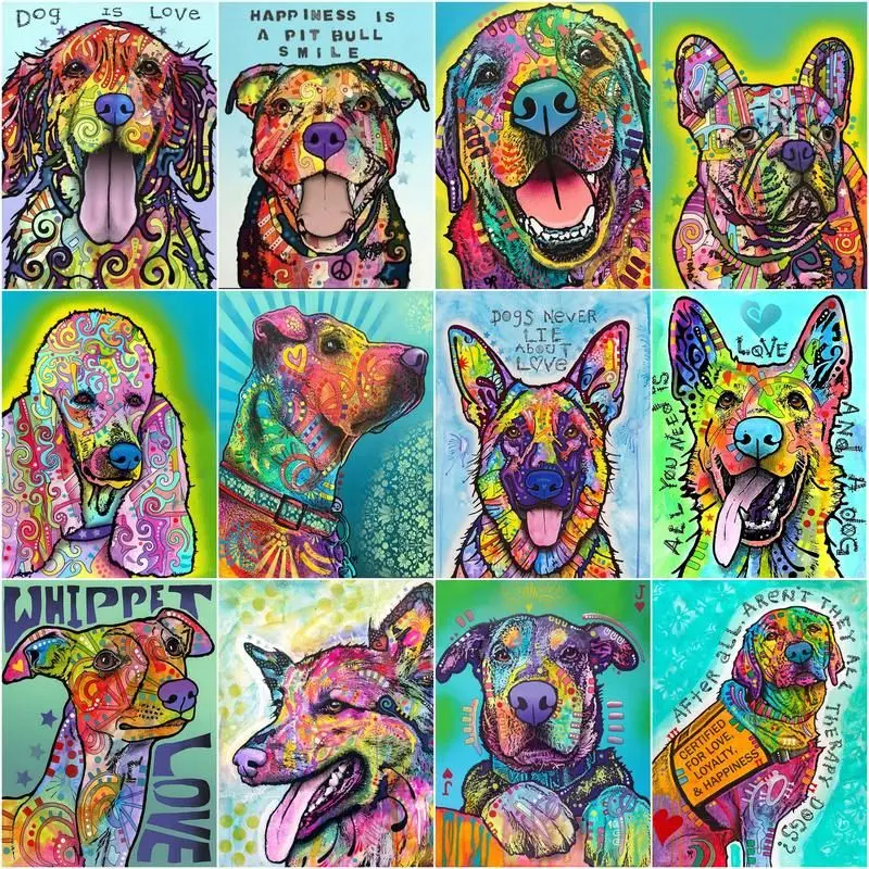 CHENISTORY Oil Painting By Numbers Abstract Color Dog Kits Drawing On Canvas For Adult Children Handpainted Animal Home Decor
CHENISTORY Oil Painting By Numbers Abstract Color Dog Kits Drawing On Canvas For Adult Children Handpainted Animal Home Decor