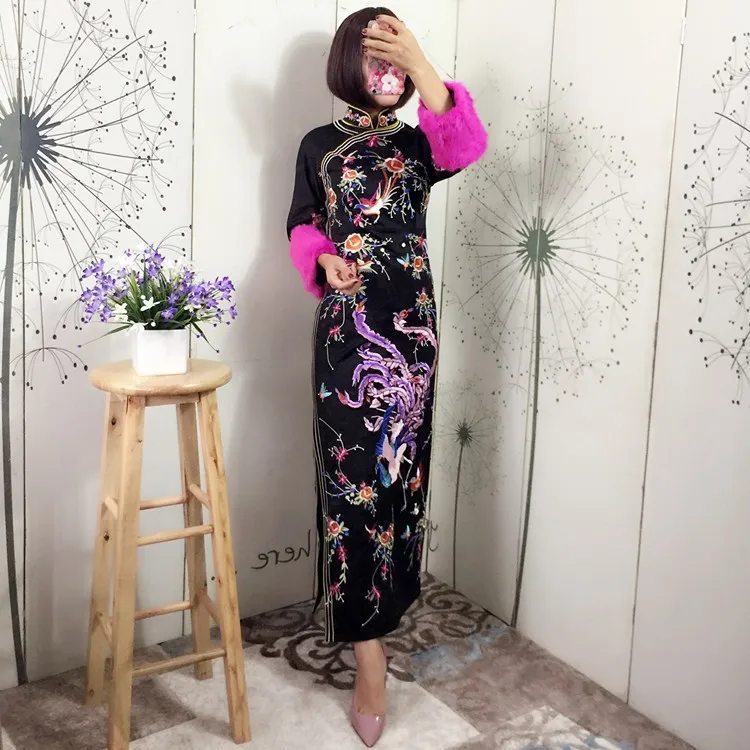 autumn / winter 2019 new slim fitting embroidery toast dress long sleeve improved cheongsam dress medium length women
autumn / winter 2019 new slim fitting embroidery toast dress long sleeve improved cheongsam dress medium length women