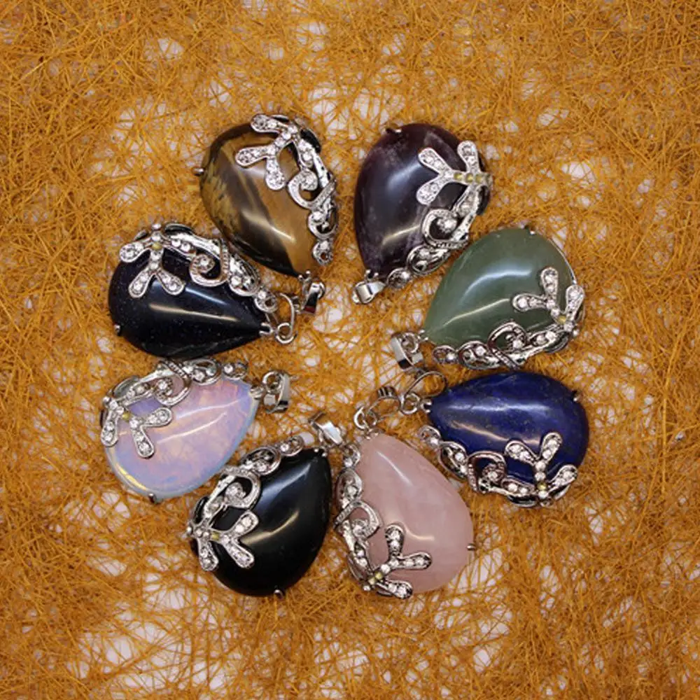 6PCS Women Natural Stone Lapis Lazuli Drop-shaped Pendant Necklace Hollow Out Fashion jewelry with Rhinestones For Wholesales
6PCS Women Natural Stone Lapis Lazuli Drop-shaped Pendant Necklace Hollow Out Fashion jewelry with Rhinestones For Wholesales