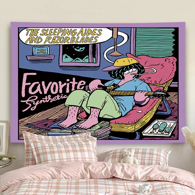 Cartoon Characters Tapestry Wall Hanging The Sleeping Aides and Razorblades Music Space Wall Blanket Simple Home Bedroom Decor
Cartoon Characters Tapestry Wall Hanging The Sleeping Aides and Razorblades Music Space Wall Blanket Simple Home Bedroom Decor