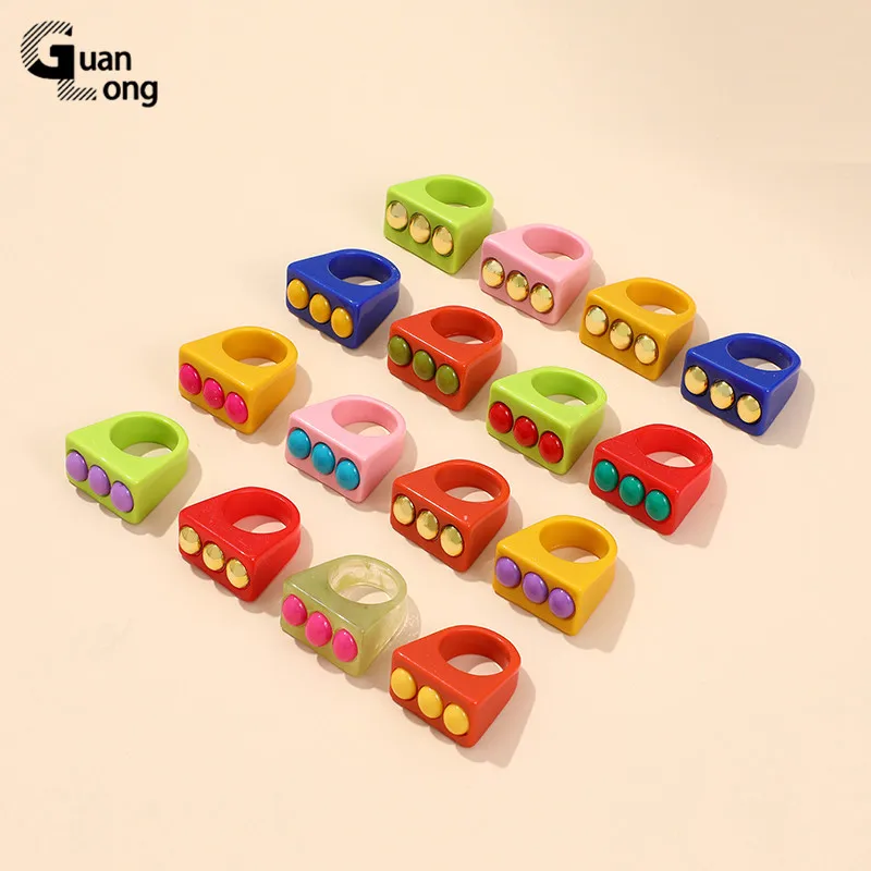 GuanLong Colorful Big Punk Finger Rings for Girls Vintage Accessories Korea Elegant Ladies Rings for Women Minimalist Jewelry
GuanLong Colorful Big Punk Finger Rings for Girls Vintage Accessories Korea Elegant Ladies Rings for Women Minimalist Jewelry