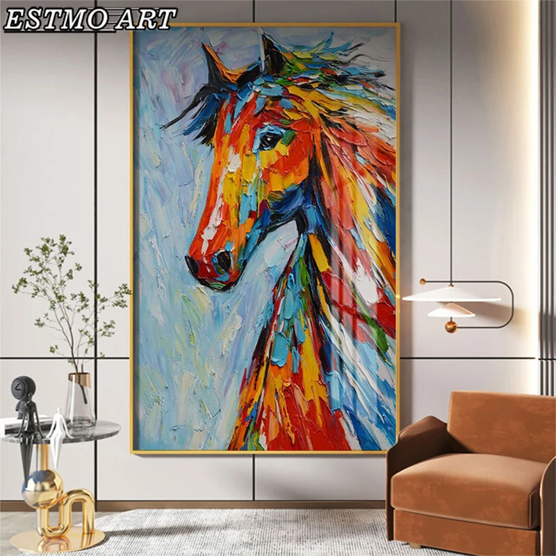 Canvas Painting Hand-painted Horse Head Abstract Oil Painting Living Room Aisle Luxury Bedroom Sofa Wall Decoration Painting
Canvas Painting Hand-painted Horse Head Abstract Oil Painting Living Room Aisle Luxury Bedroom Sofa Wall Decoration Painting