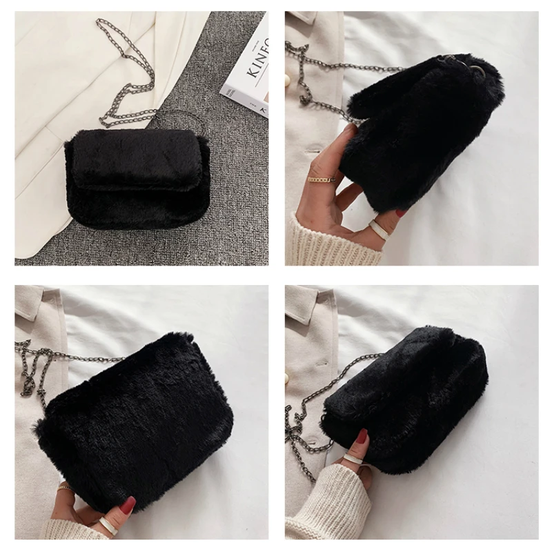 Winter Faux Fur Women Chain Crossbody Bag Fashion Design Ladies Soft Plush Small Shoulder Bags Female Clutch Purse Handbags
Winter Faux Fur Women Chain Crossbody Bag Fashion Design Ladies Soft Plush Small Shoulder Bags Female Clutch Purse Handbags