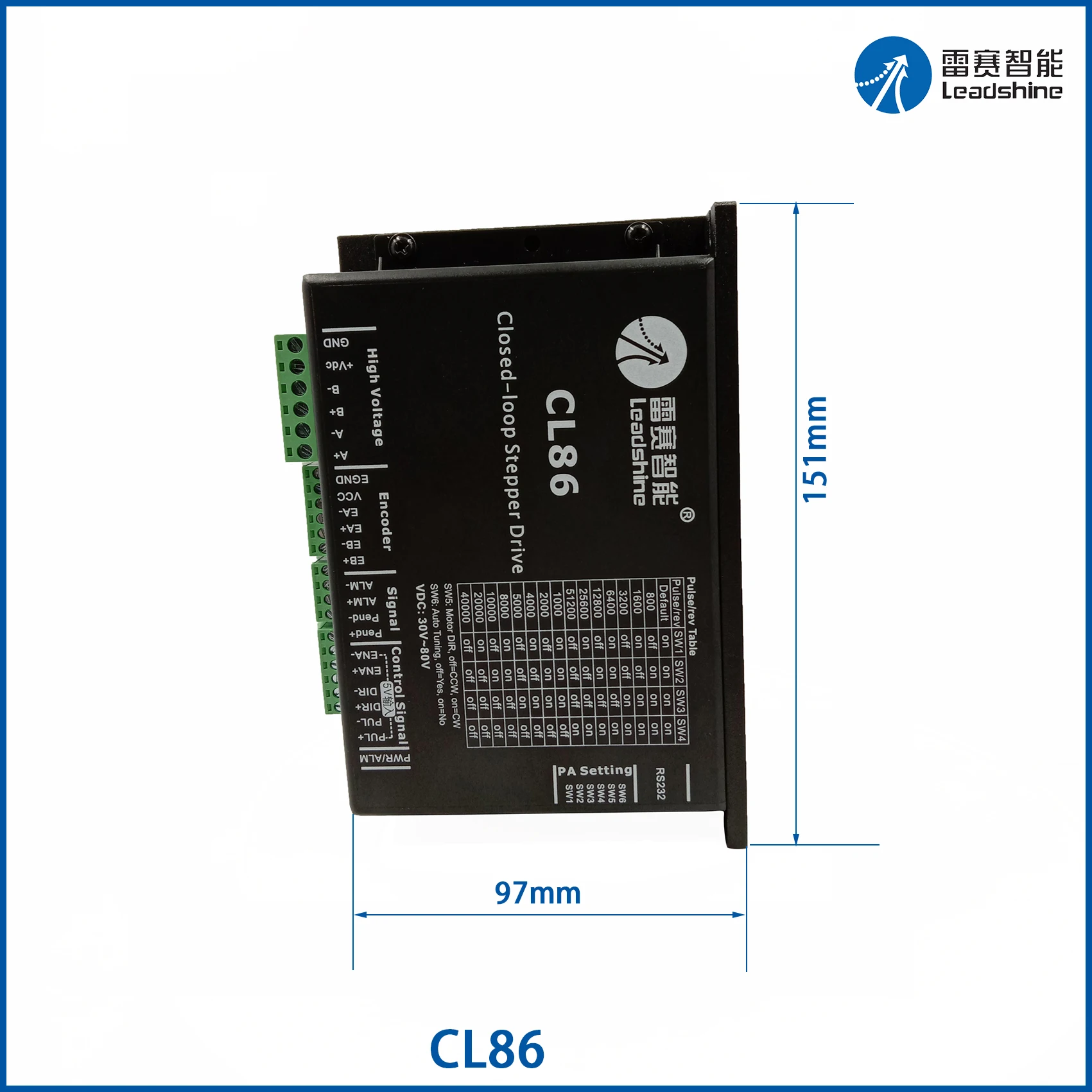 Original Leadshine CL86 Closed-loop stepper driver NEMA59 Stepper Motor Driver
Original Leadshine CL86 Closed-loop stepper driver NEMA59 Stepper Motor Driver