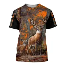 Мужская футболка wo с принтом в виде охоты и оленя летняя бантом