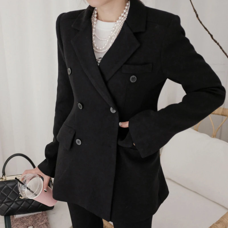 Casual Fashion Office Ladies Elegant Blazers Suit Coat All-match Slim Double Breasted Blazer Jacket Loose Trousers Suit Pants
Casual Fashion Office Ladies Elegant Blazers Suit Coat All-match Slim Double Breasted Blazer Jacket Loose Trousers Suit Pants