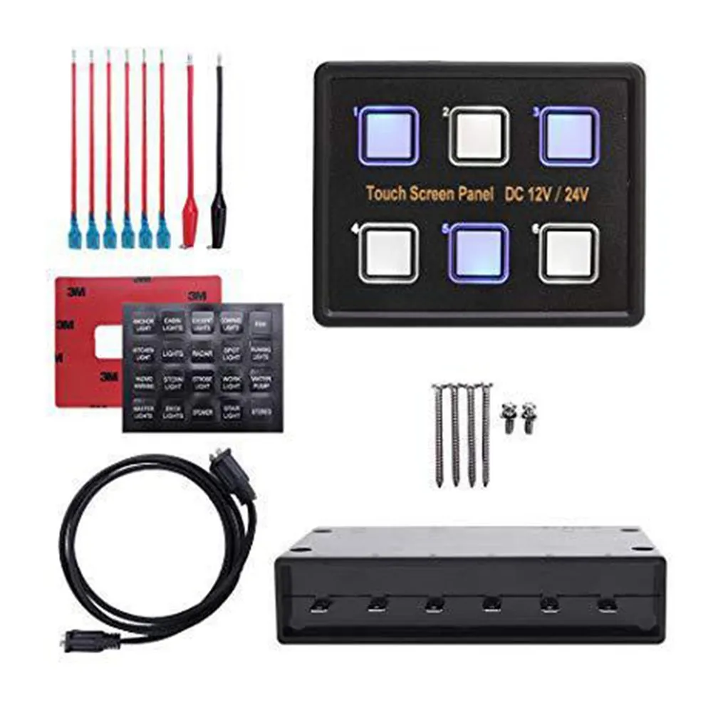 12V/24V Car Parts 6 Gang LED Switch Touch Screen Panel Circuit Control Box Marine Boat 10A For Car Switch Rquippments Durable
12V/24V Car Parts 6 Gang LED Switch Touch Screen Panel Circuit Control Box Marine Boat 10A For Car Switch Rquippments Durable