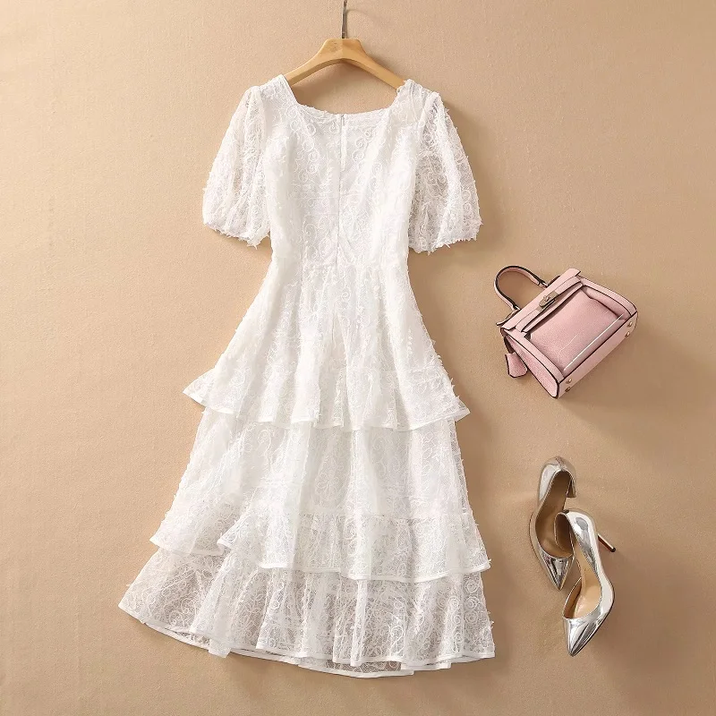 Lace High Quality Dress 2021 Spring Summer Party Club Women Square Collar Appliques Embroidery Short Sleeve White Pink Dress XL
Lace High Quality Dress 2021 Spring Summer Party Club Women Square Collar Appliques Embroidery Short Sleeve White Pink Dress XL