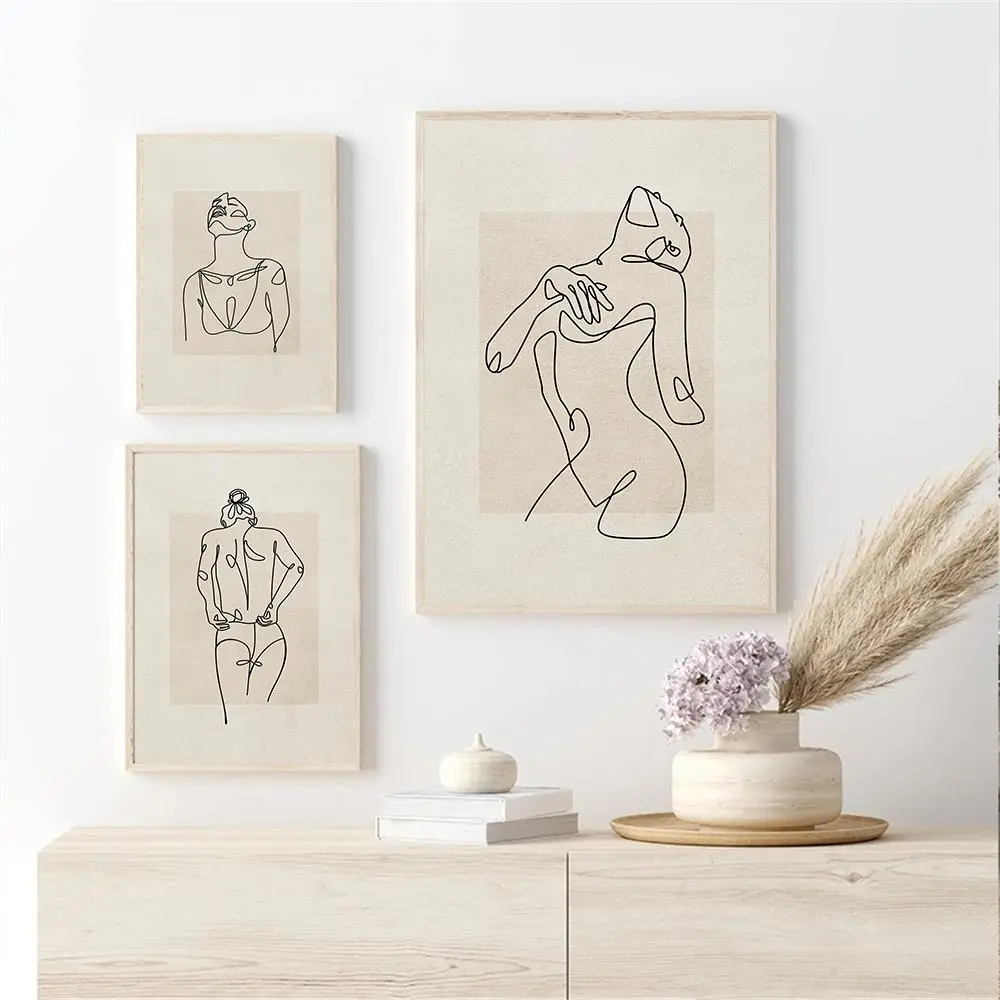 Abstract Women Body Wall Art Poster Naked Line Drawing Art Print Beige Canvas Painting Nordic Pictures Living Room Home Decor
Abstract Women Body Wall Art Poster Naked Line Drawing Art Print Beige Canvas Painting Nordic Pictures Living Room Home Decor