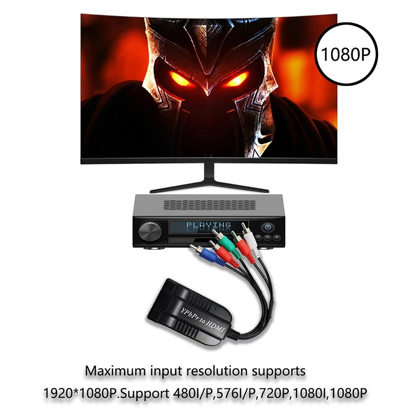 Компонентный конвертер HDMI 5RCA RGB YPbPr к поддерживает 1080P видео o адаптер для