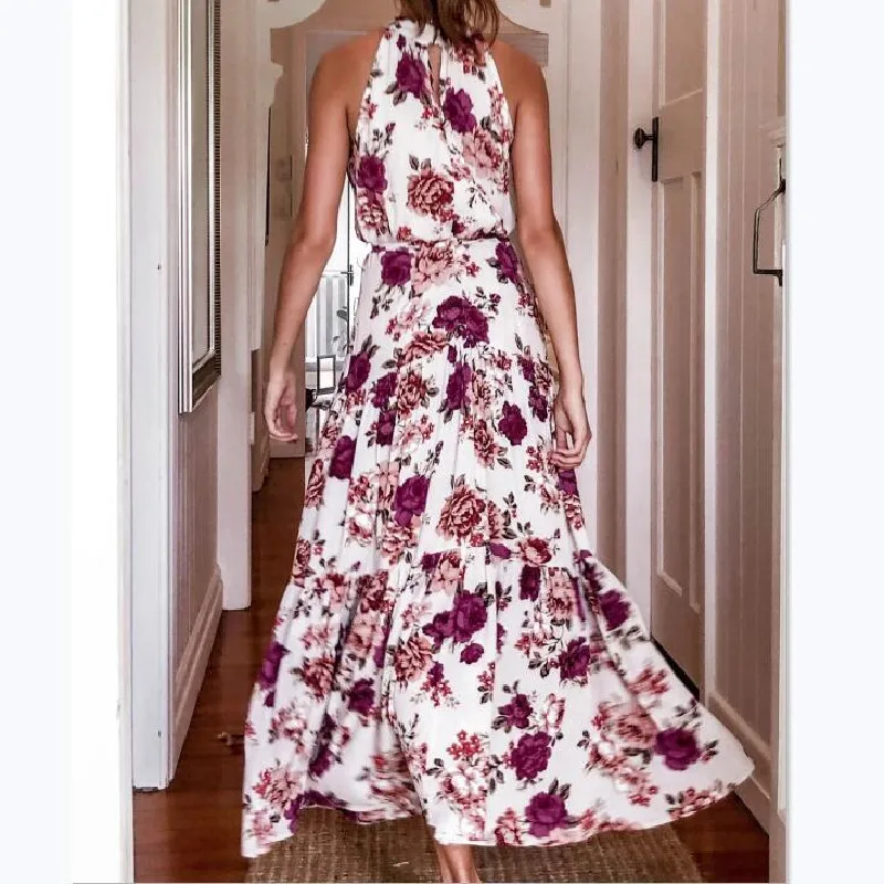 2020 Summer Fashion Print Women Dress Plus Size Elegant Sexy Halter Maxi Dress Women Dress 
2020 Summer Fashion Print Women Dress Plus Size Elegant Sexy Halter Maxi Dress Women Dress